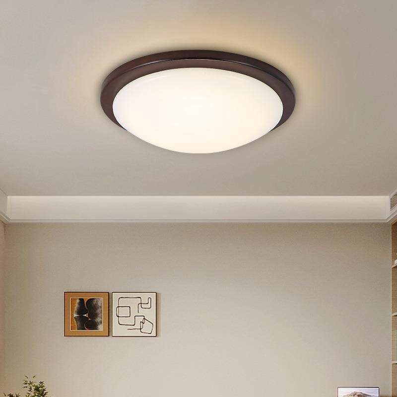 圆形LED室卧吸顶灯现代约餐厅道房间书X2004房阳台走廊过实简木灯