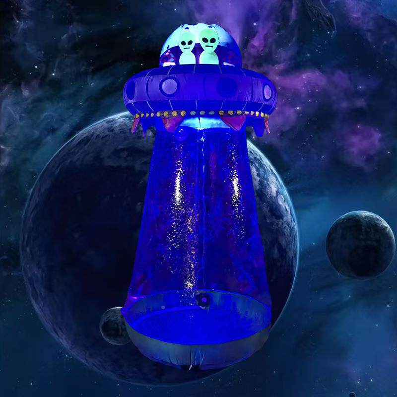 新款万圣OLOVE气模节LED发圣光充气飞碟U儿童万充气玩具庭院发光F