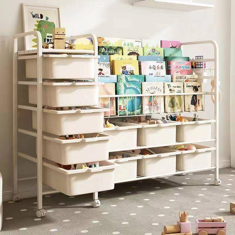 玩移动书架简家用绘本架儿童阅读宝宝书多层YMN具落柜地收纳易置