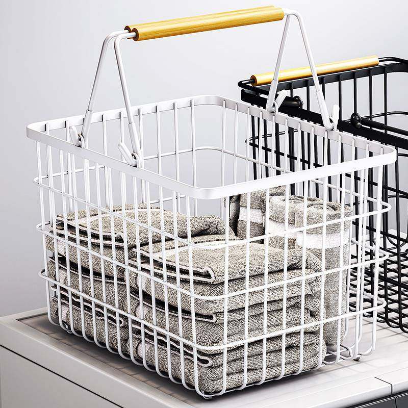 澡框提收纳筐家用AL100004浴筐盒洗漱篮子铁艺洗网篮蓝室澡堂脏浴