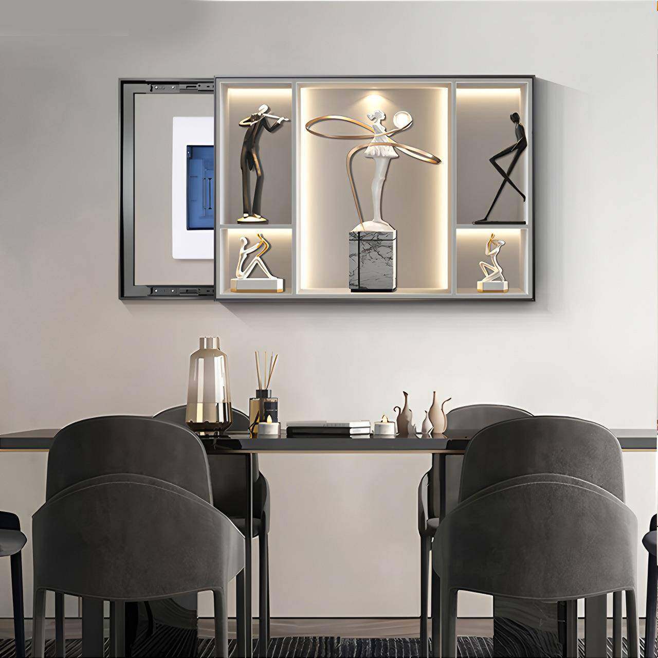 电SM50613表箱画装饰电闸配电箱遮挡客厅轻奢光影总闸开关免画画