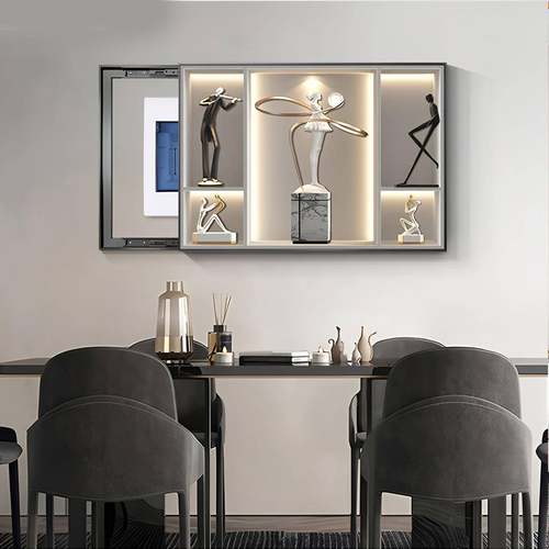 电SM50613表箱画装饰电闸配电箱遮挡客厅轻奢光影总闸开关免画画