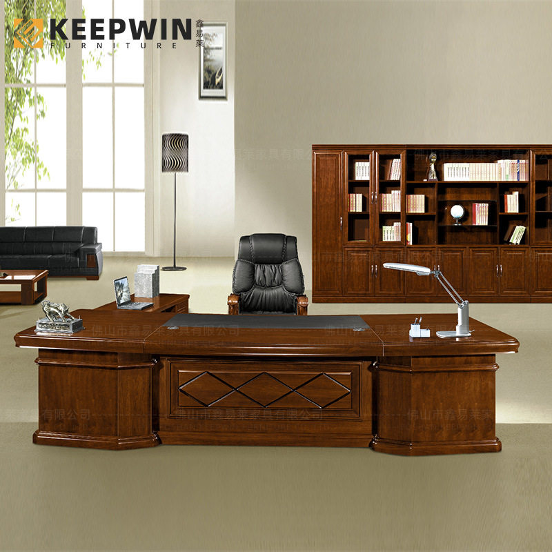 新中式木制皮烤漆总裁大班台