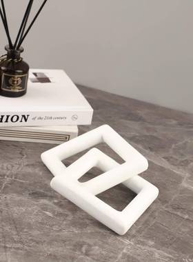 简约几何树1807脂方形套环艺术摆件客厅室书房卧电视柜家现代居装