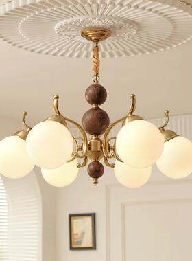 新式客厅魔豆吊美式复古41097餐厅中灯风中灯古卧室书房护眼玻璃