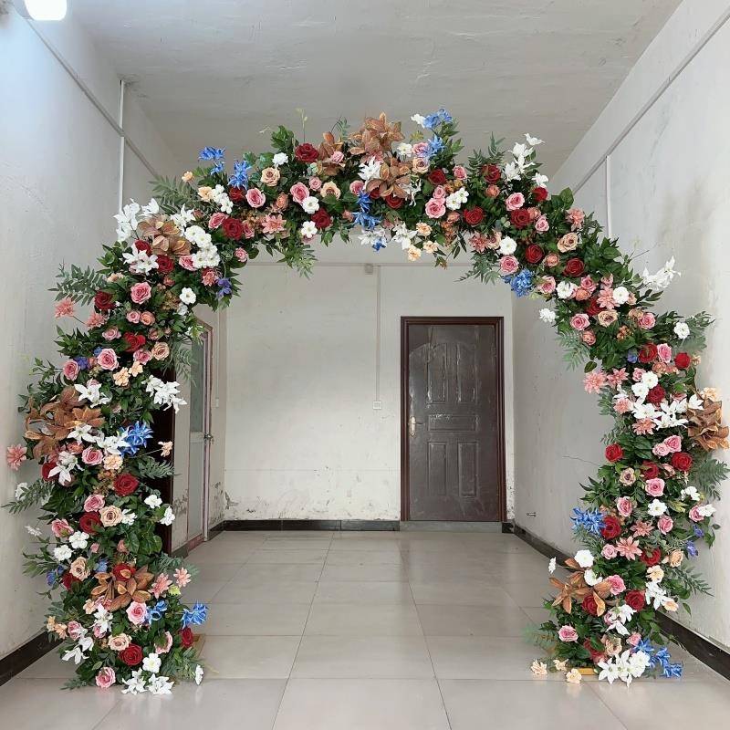 新架婚庆道具背景圆形双款杆花开业F76M76M9活动拱农门全花满花村