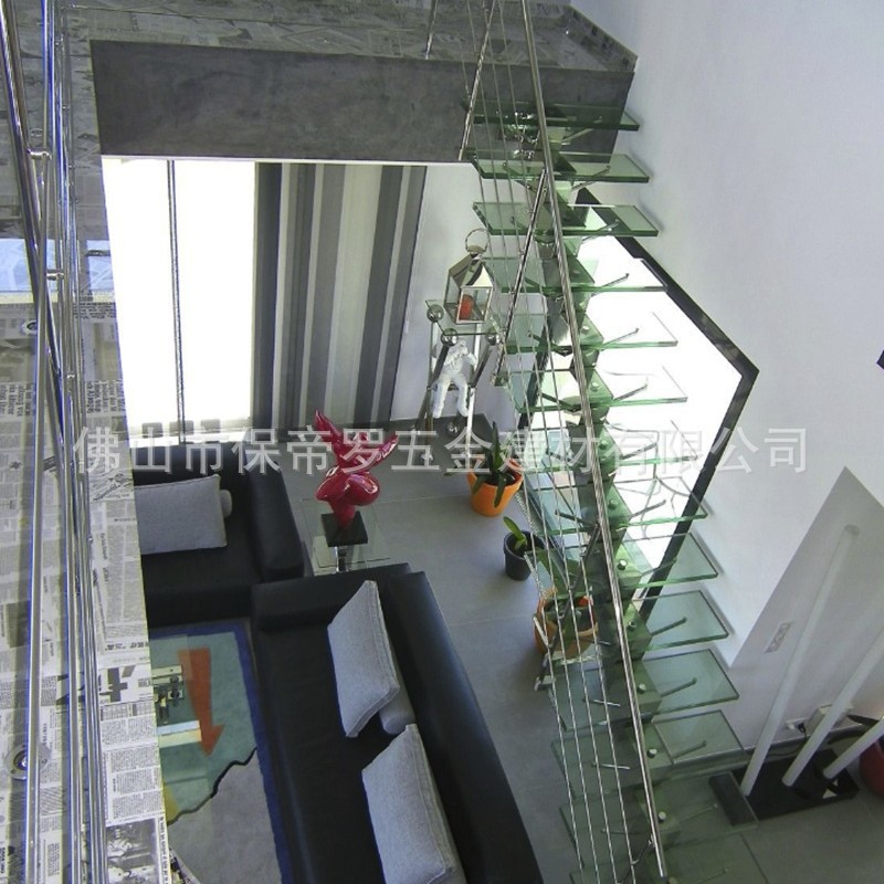 钢化夹胶玻璃不锈钢楼梯扶手