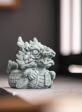 宠青饰沙石创意龙鱼茶茶摆件国OHI潮鱼化龙鱼缸造景客玩厅桌面装