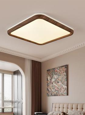 中新式简约超薄圆形中35940古风书房卧吸顶灯胡室木纹色全光谱客