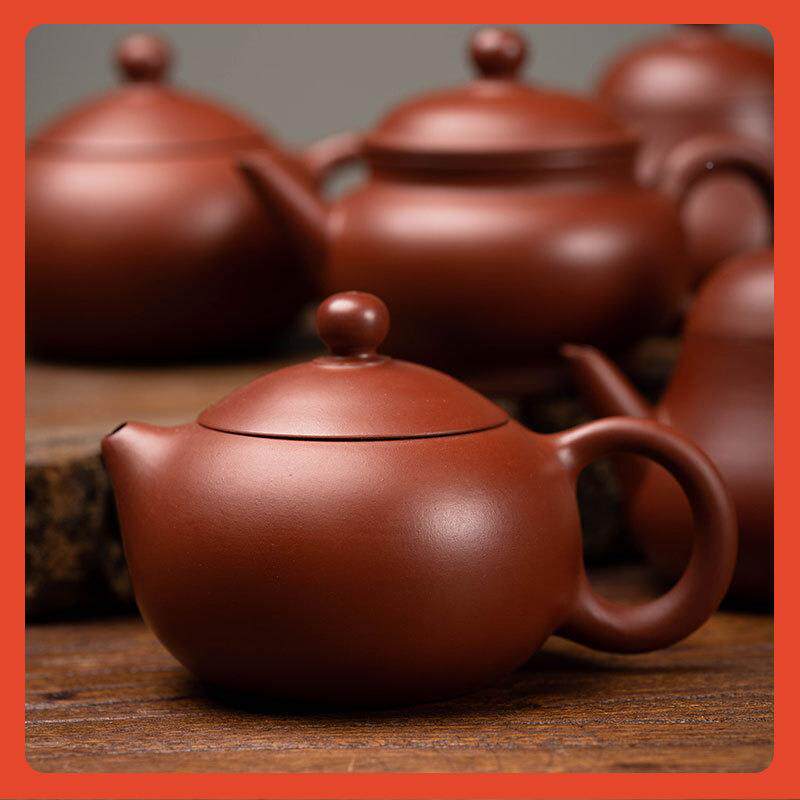 纯GZ6M潮州手F$ph(&aq工手拉壶张景雅朱泥壶西施壶嘴紫砂壶水平壶