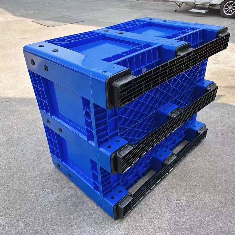 加料型厚塑周转箱1HVX210大物流箱封闭卡板箱格箱网式托盘叉车物