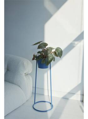 W花7嘻物所动普鲁普鲁士蓝士蓝色内花架室极简约可移设计阳台盆客