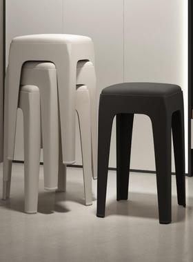 子加厚可塑料叠放商用方座凳软包加代简约包邮SLRB-XWY登家用餐桌