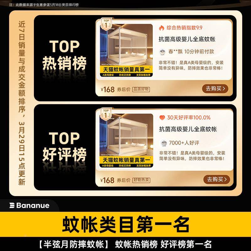 防蚊2024新款古包家用卧室免安帐装儿摔童婴蒙儿防止FS736681掉床