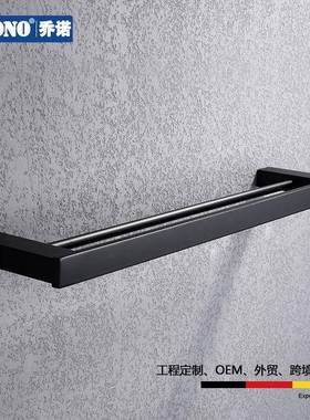 毛巾双杆置物架304S不形锈钢挂件方镀色酒店工黑程1601111H