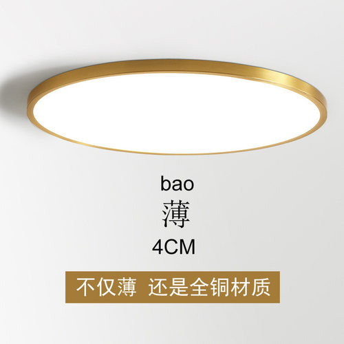 简约欧式全铜亚克力圆形吸顶灯