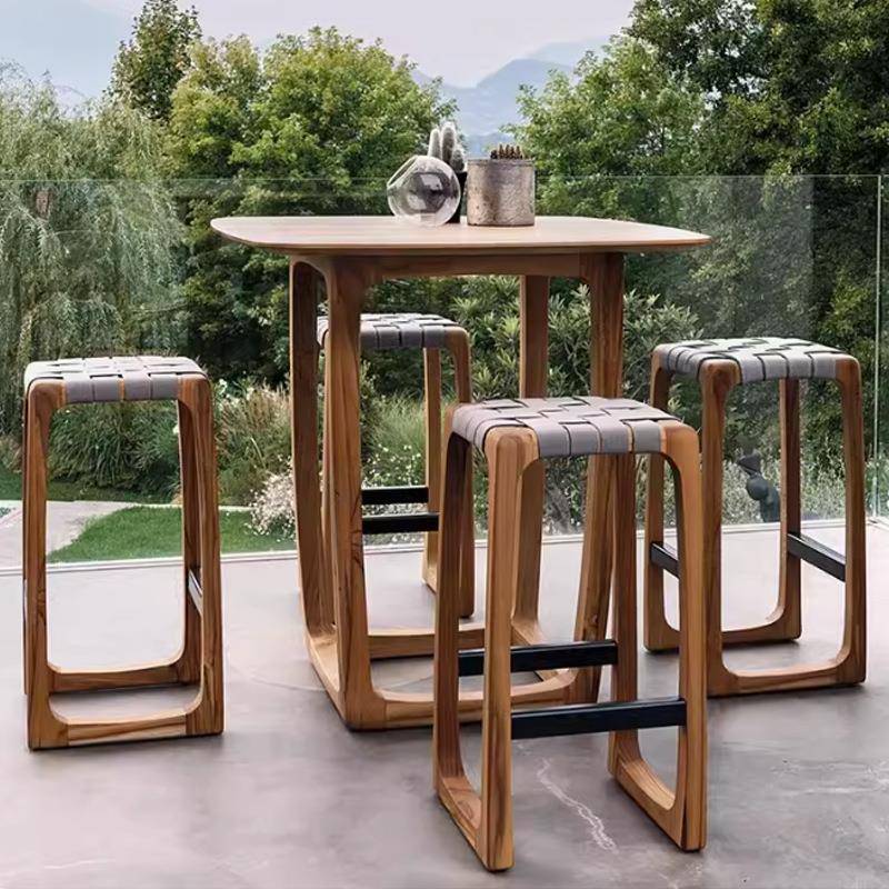 外实椅木桌别墅庭园院户外桌椅柚木餐桌花户外实木露天阳台实户木