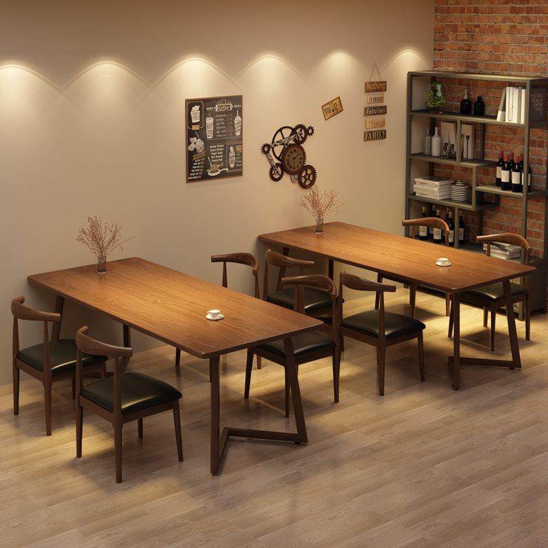 桌子餐餐cz0015my饮组商用快餐店吃饭桌子工业风餐厅长方形桌商用