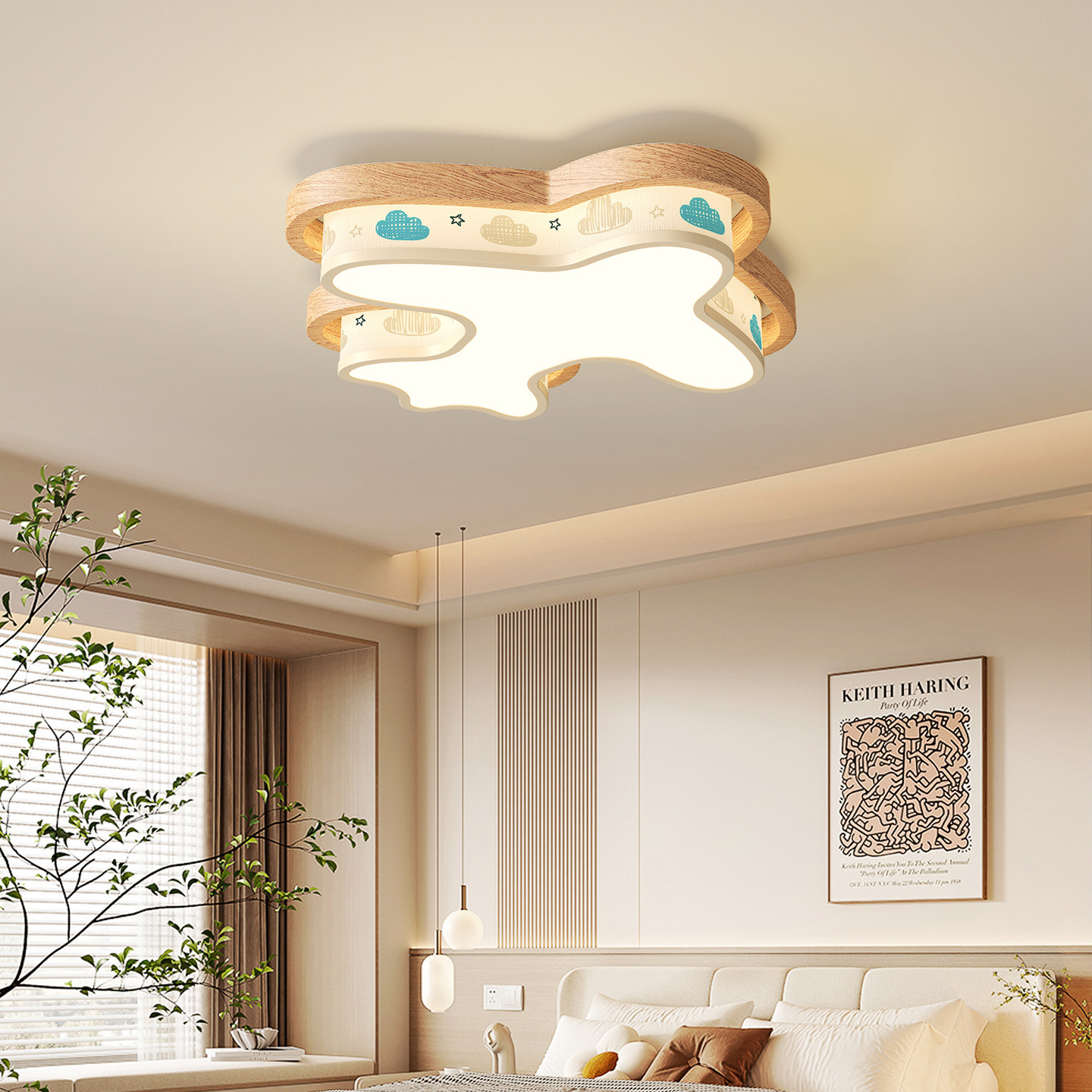 卡通灯儿童房吸顶灯个性创意童趣飞机造型幼儿园装饰灯卧室育儿灯