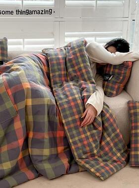 抱枕两用被子午子睡枕头被毯二GBQ合用一车载汽车靠枕折叠k车ω