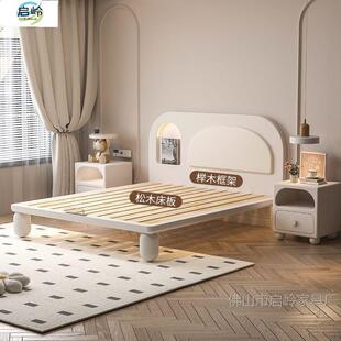 QL公简约现OGT代儿童床实木床小孩房床主女孩卧床男童室奶油单人