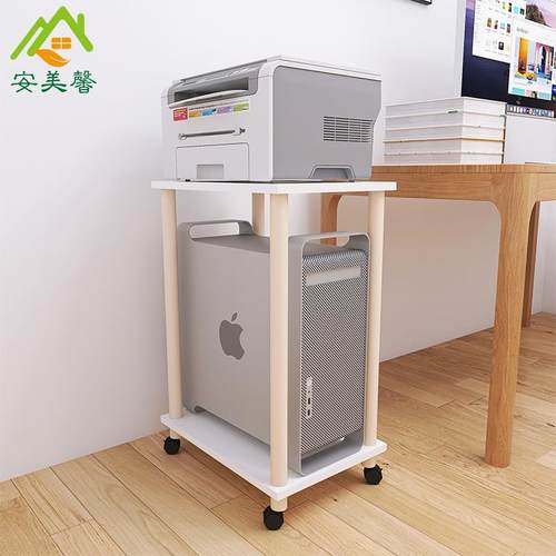 电脑主机托打印机置收DYJ物可移动落地多层滚轮架子桌边架纳架架
