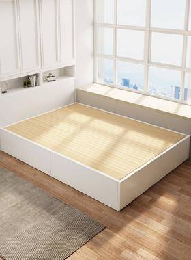 全IOR小实木榻榻米台床地床无床头箱式落地床次卧1.5米户型卧室储
