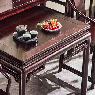 赞比血檀中堂四件亚套木八仙桌农堂村GWS屋新中式 实供桌条案六件