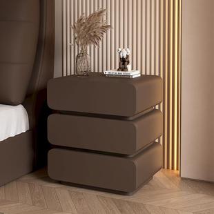 奶油风全实木2三抽头柜新款三抽70-5205爆卧室家用床边柜小床型收