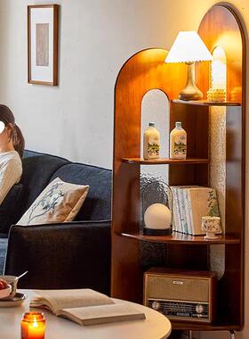 古风实木转角柜客厅沙中发边柜拐三墙角落置物架复YMG古书房餐边