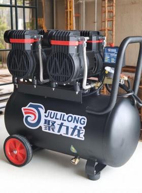 220v空压木工装机修无油静音机家用汽车轮胎打气泵真空气WKA压缩