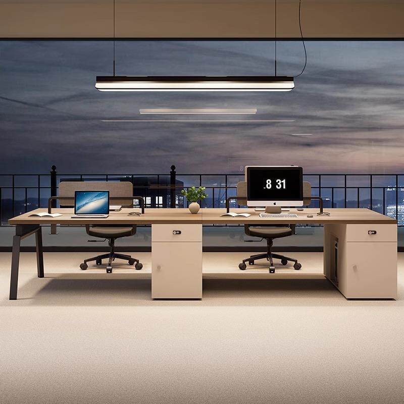 办桌员工桌位简约办公椅组人合单/2/4/6咨询客服人职员公办公电脑