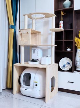 合方K心CATLIN自动砂盆柜Homerun霍曼可放上置ZFI物实猫木猫爬架
