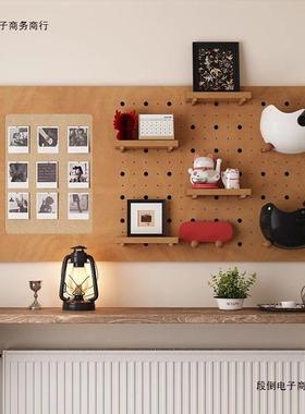 洞洞板装置物架实HNI木面型墙家用入户玄关饰墙隔板挂钩配造件收