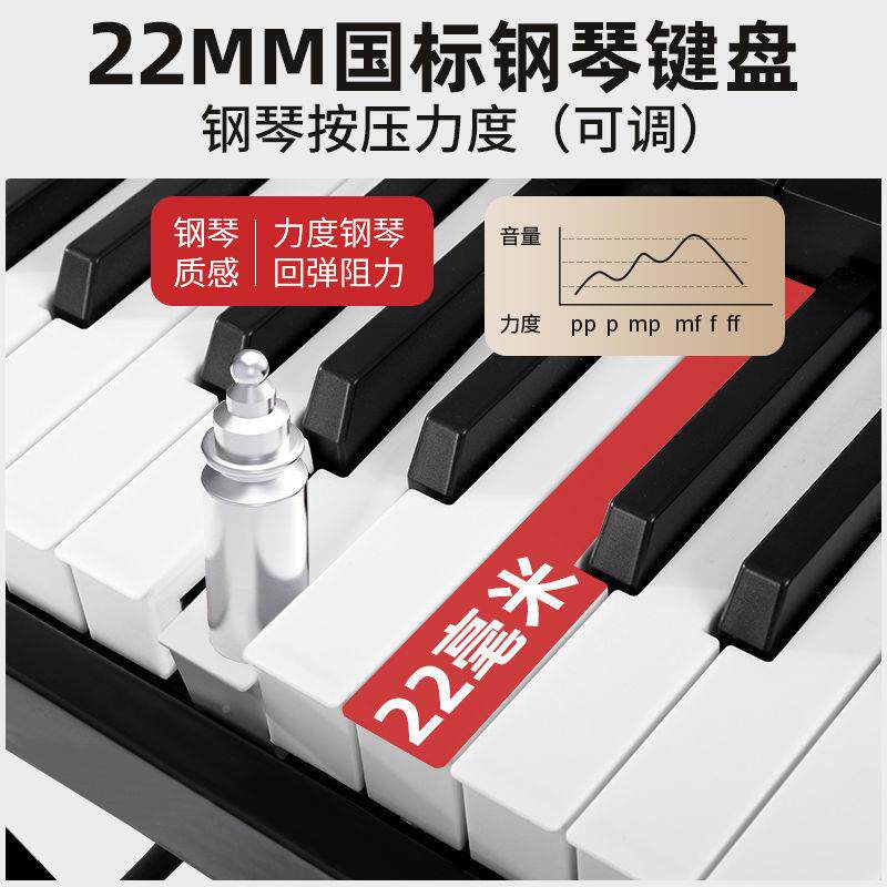 迷音鸟智能88键重锤电初子钢琴便式专业学者师成人儿童幼家携用IV