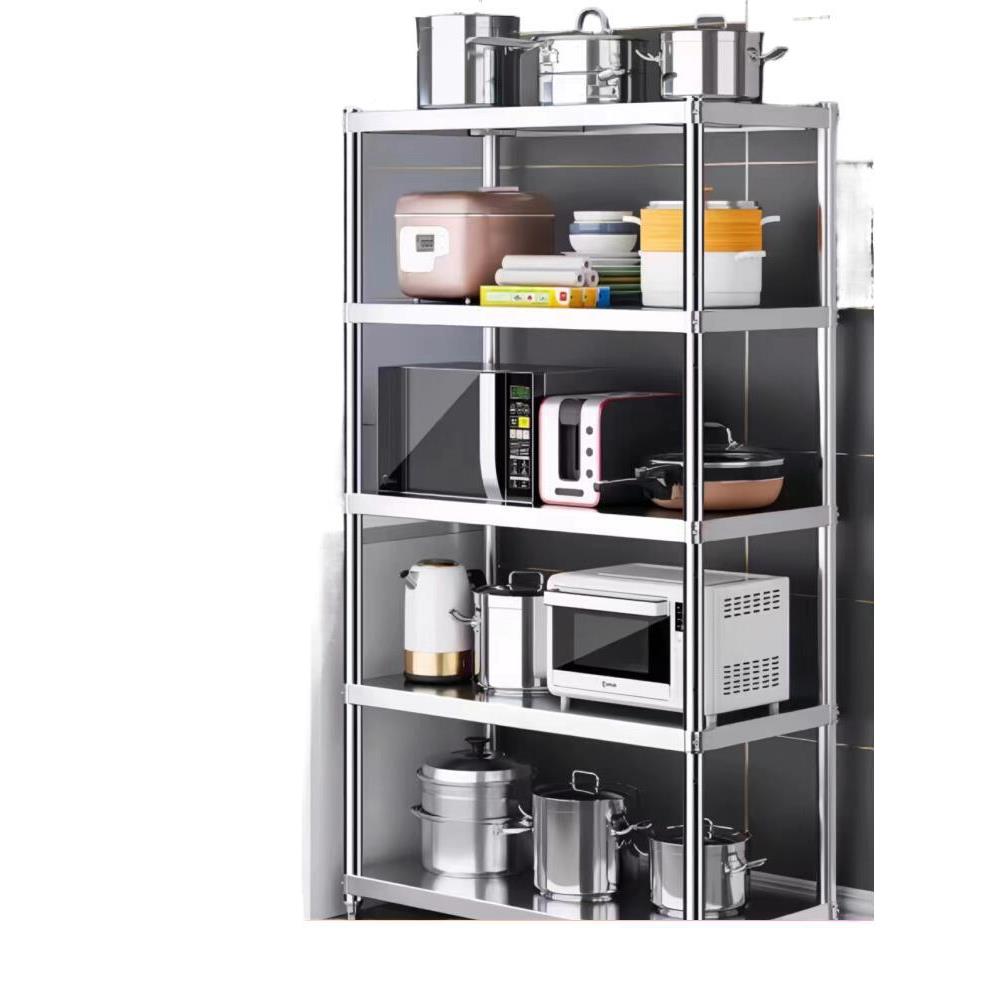 30不锈钢货架多层架厨房小家电理收纳商903用仓4库置物架整架可定