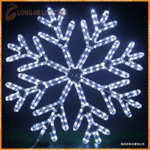 直径60CM 白色开槽卧式灯带生产 白色雪花挂件  LED雪花图案灯
