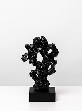 新中几12772式树脂太居湖石摆件软装样板间客厅仿茶电视柜石头家