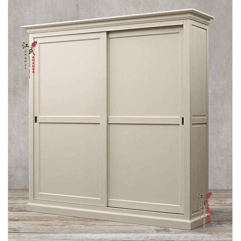 出口美式乡村复19070711古仿柜古实木移橡木大衣中海木质门地推拉