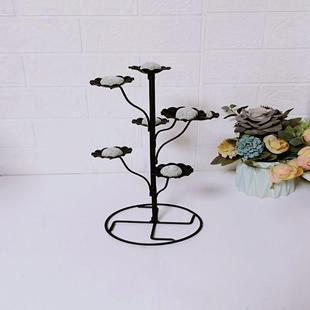 中式红铁艺朵树摆2436-10台冰树荔枝虾球网盘花子干创意摆盘冷菜