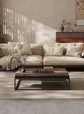 宋式棉美学厅黑胡桃木麻布艺沙发法式客20实25新WNX款直排家用小