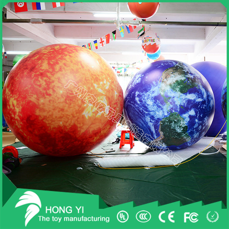 展览装饰LED充气星球 充气八大行星派对 大型充气星球气球飘空球