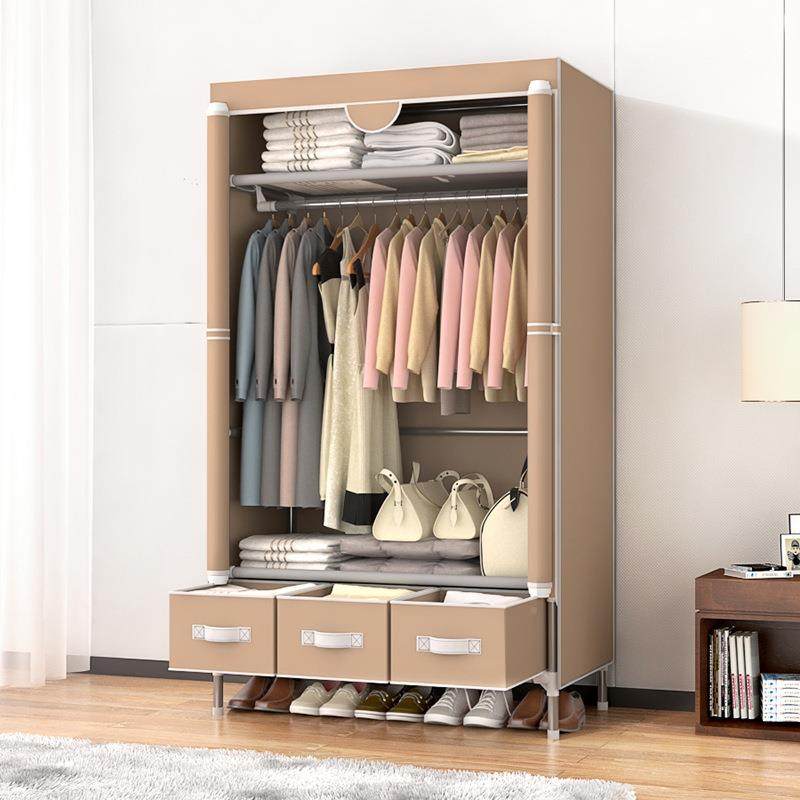 衣柜简易组装VTT家布衣实柜卧室出租布房用宿用舍收纳柜结耐用艺