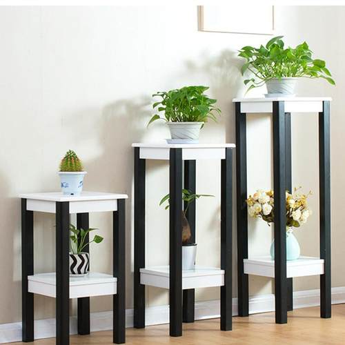 R靠$H实木简约架多层家用YM花室内件阳台客厅摆置物架绿萝墙落地