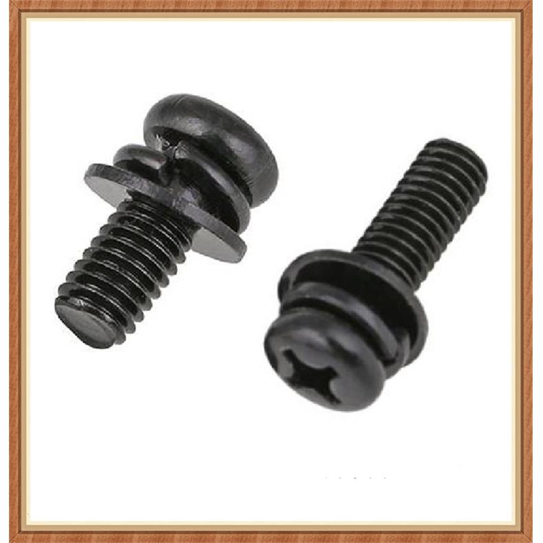 黑色字盘头三组合螺丝M2M垫2.UOC5十M3M4M5M6圆头平垫弹组合螺钉