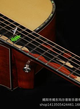 全全单抛民芯谣木吉他441CUN1寸云杉桃花实木民谣吉他亮光光