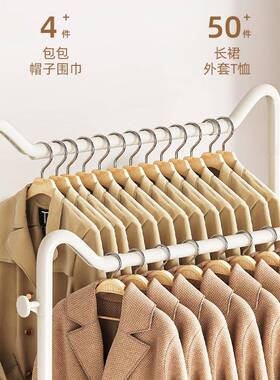 简易挂衣架落卧室地间衣帽架2RUZ0j25新款小型移动晾衣房服的置物