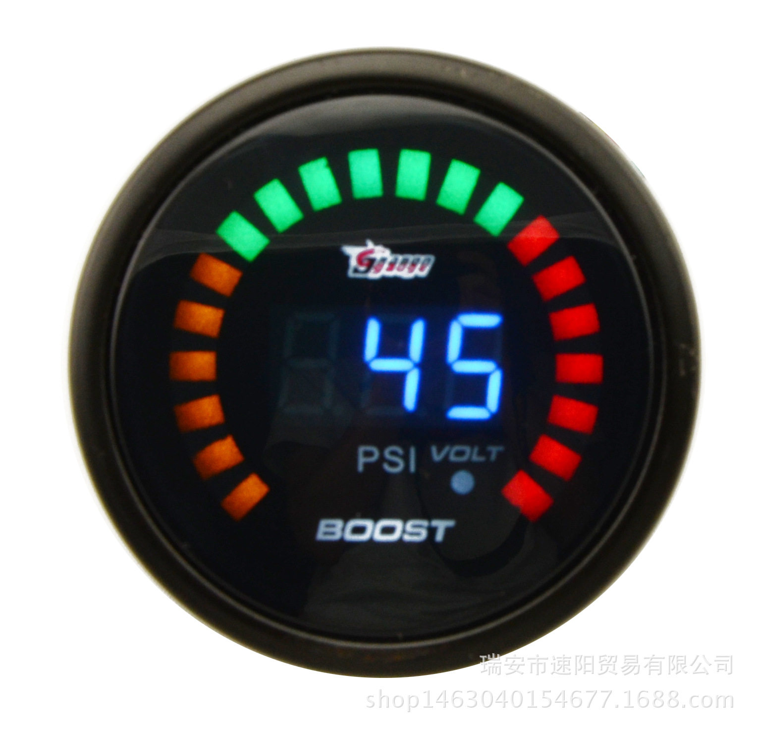 2寸52MM镜面LED蓝灯增压表