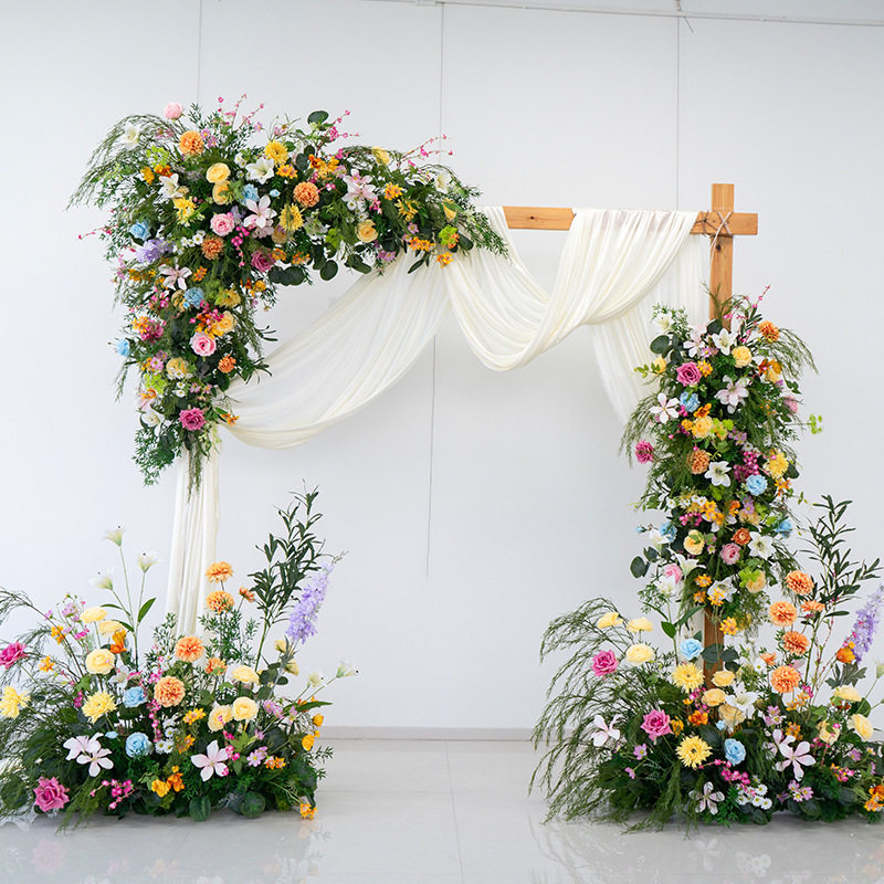 莫奈风仿真拱门花艺套装婚礼