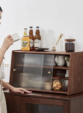 奢边柜厨房置物架餐桌碗柜储PUZ物柜摆件柜高靠餐墙吧台轻家用小